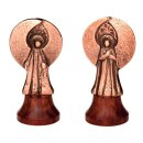 Engel auf Holzsockel - Bronze