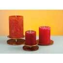 Silberfarbener Kerzenleuchter mit Holz für Kerzen D 8-10 cm