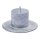 Kerzenleuchter weiß-silber mit Dorn für Kerzen-D 4 cm