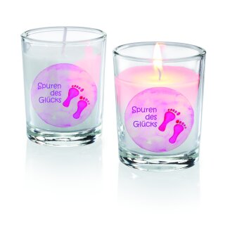 Kleines KerzenLICHT, Kleine Füße rosa, 24 Stück